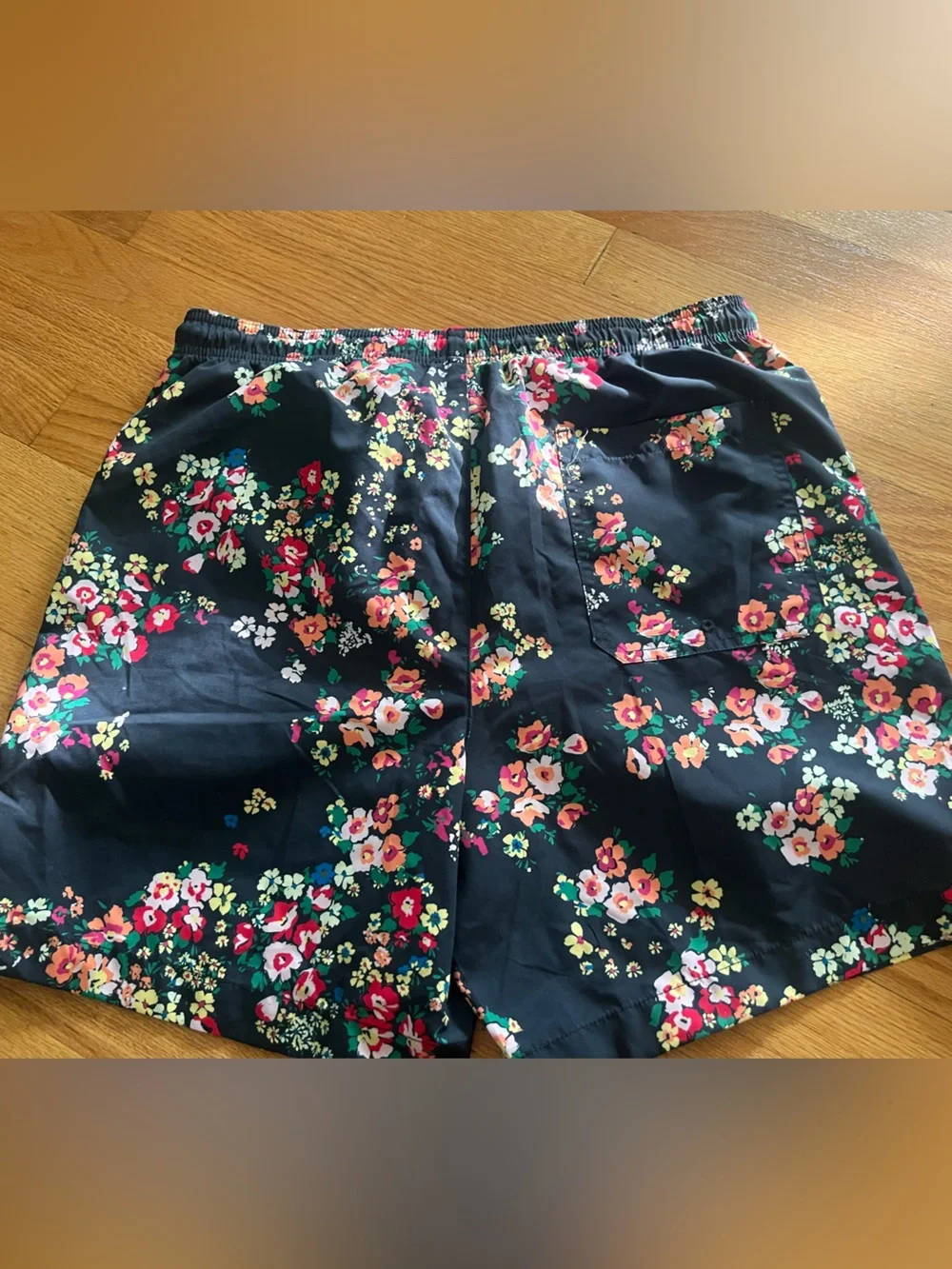 PacSun men's black floral print swim trunks